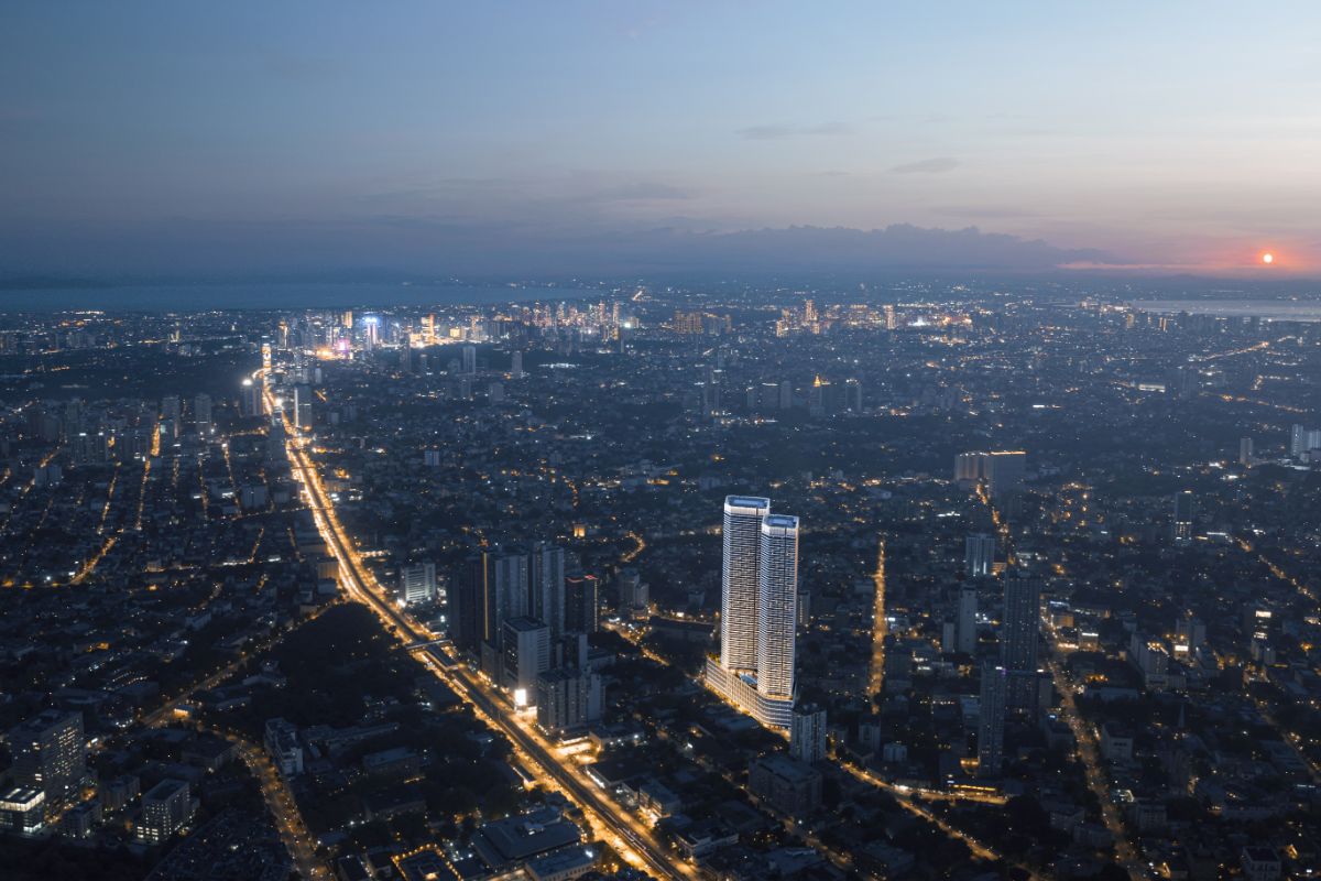 birds eye view of sunrise commute in metro manila
