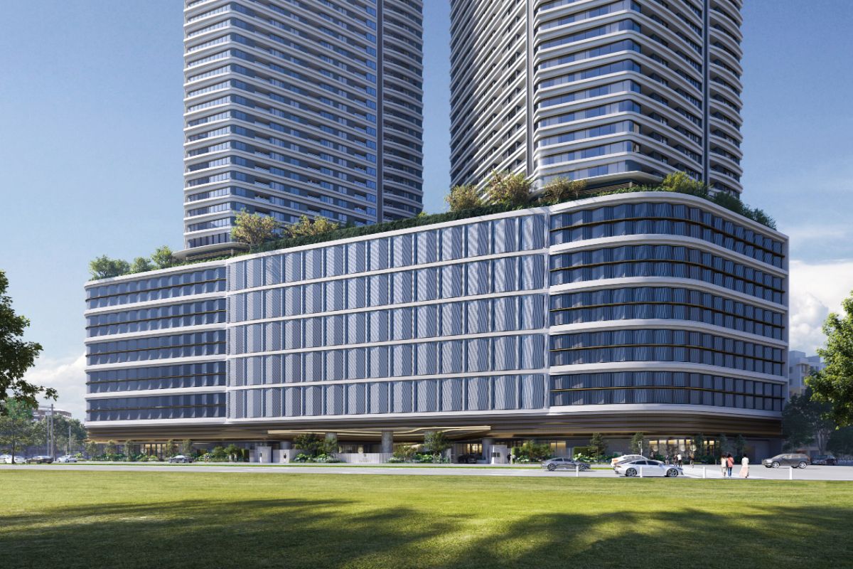 building facade contributing to healthier environment and active transpoirt