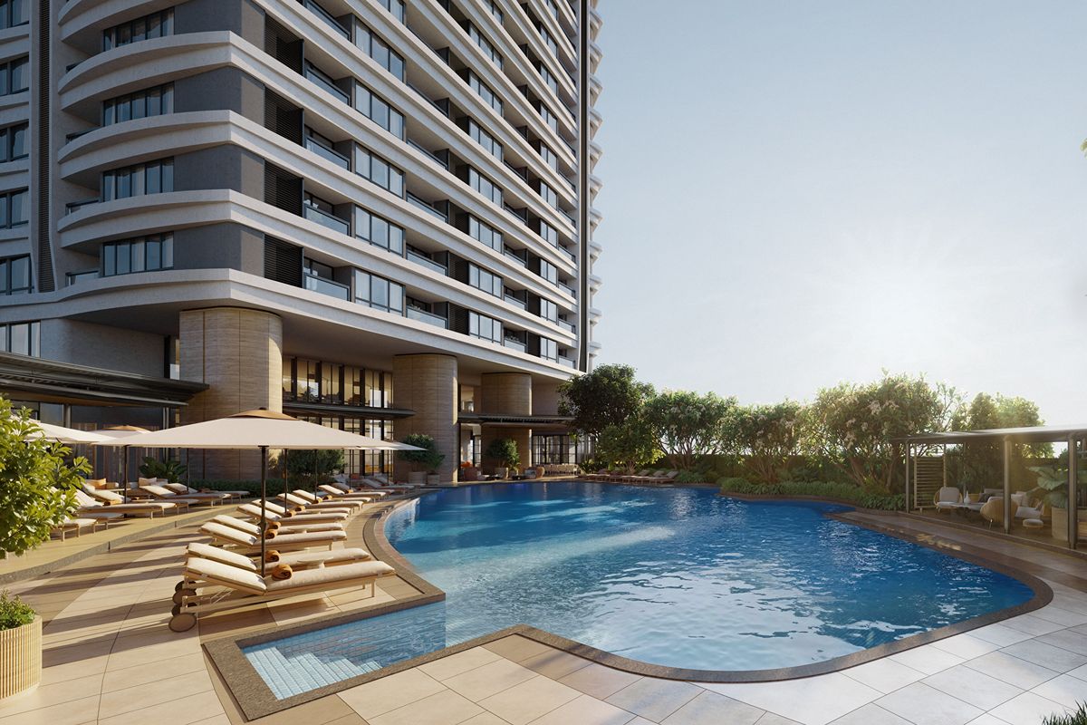 Children enjoying a safe outdoor playground and open lawn within a family-friendly condominium development